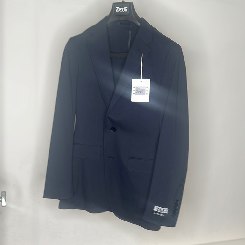 Zika boys navy blue extra slim fit stretch navy blazer